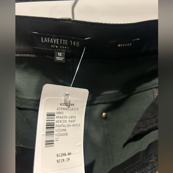 BNWT-Lafayette 148 New York blk leather leggings sz12 - Picture 4 of 11